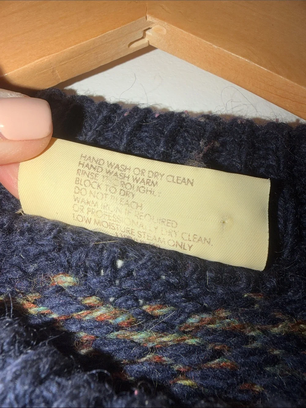 Vintage Icelandic Men's Navy Fair Isle Knit Sweater - Classic Winter Pullover